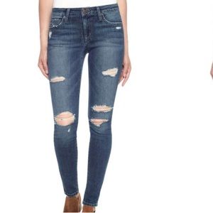Joe's Jeans Midrise Icon Skinny Ankle Seneka Blue Wash size 30 distressed denim